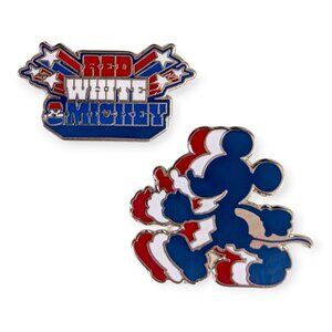 Mickey Mouse Disney Pins: Americana Red White and Blue Silhouette
